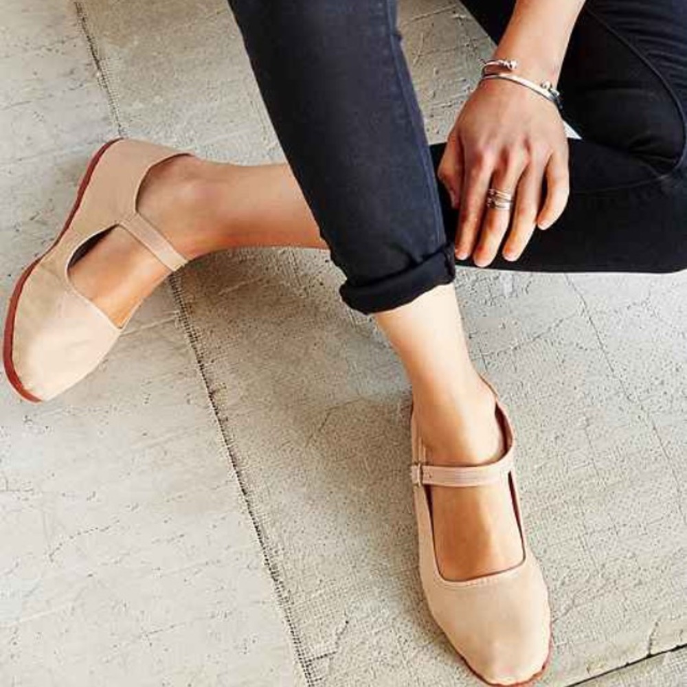 Urban Outfitters cream colored cotton Mary Janes